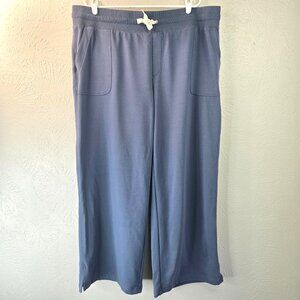 L.L. Bean Ultrasoft Sweatpants Plus Size 2X Blue Wide Leg Pull On Relaxed Fit